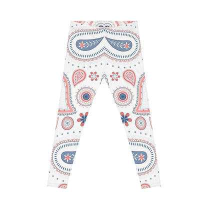 White Desing Floral Leggings